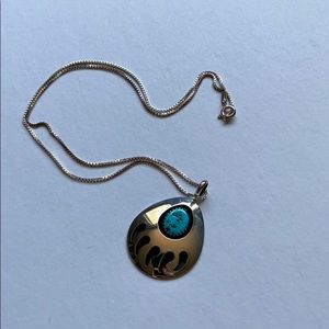 Silver & Turquoise Native American Necklace